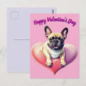 Französische Bulldogge Herz Valentinstags  Postkarte (Vorne/Hinten)