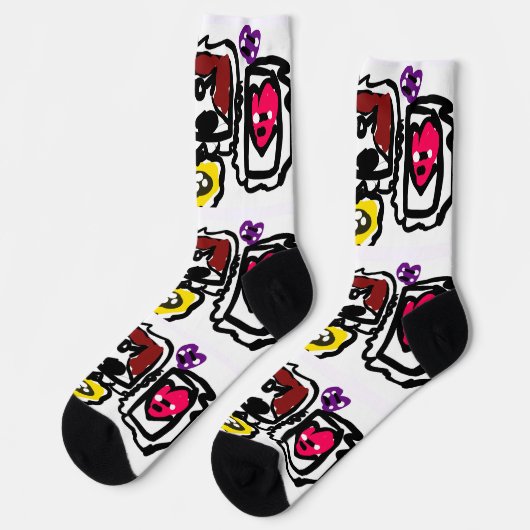 Französische Bulldogge Herzen   Socken (Linkes Detail)
