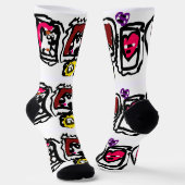 Französische Bulldogge Herzen   Socken (Gewinkelt)