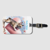Französische Bulldogge Herzsprung French Bulldog Gepäckanhänger (Vorderseite (Horizontal))