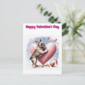 Französische Bulldogge Herzsprung French Bulldog Postkarte (Stehend Vorderseite)