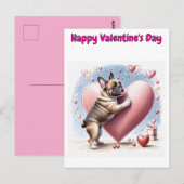 Französische Bulldogge Herzsprung French Bulldog Postkarte (Vorne/Hinten)