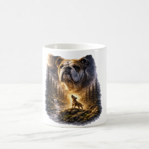 Französische Bulldogge heult zum Mond Vintage-Graf Kaffeetasse