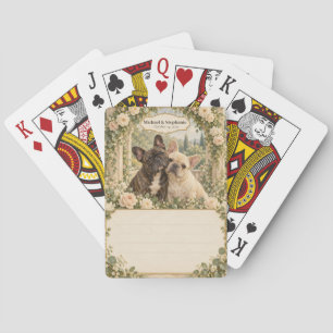 Französische Bulldogge Hochzeitsgästebuch-Untersch Spielkarten