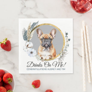 Französische Bulldogge Hochzeitsservietten mit Fot Serviette