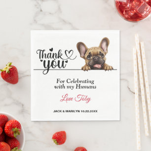 Französische Bulldogge Hochzeitsservietten mit Hun Serviette