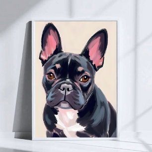 Französische Bulldogge Hund Gemälde Poster