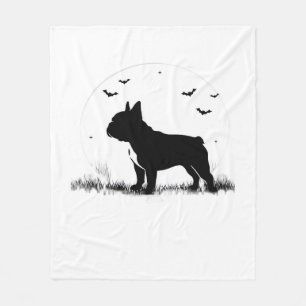 Französische Bulldogge Hund � Halloween-Mond-Silho Fleecedecke