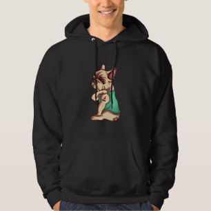 Französische Bulldogge Hund ich liebe Mama Tattoo Hoodie