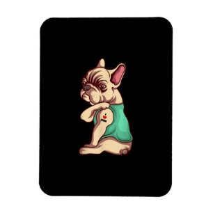 Französische Bulldogge Hund ich liebe Mama Tattoo  Magnet