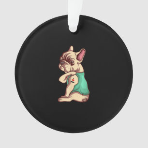 Französische Bulldogge Hund ich liebe Mama Tattoo  Ornament