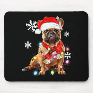 Französische Bulldogge Hund Weihnachtslicht Pyjama Mousepad