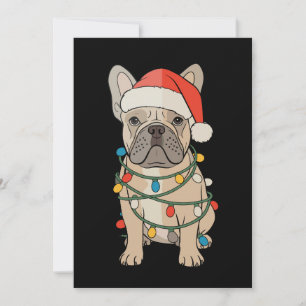 Französische Bulldogge Hund Weihnachtsmann Hut Fro Einladung