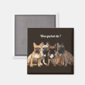 Französische Bulldogge Hundefamilie Magnet (Vorderseite/Rückseite)