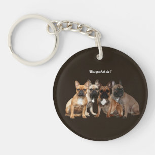 Französische Bulldogge Hundefamilie Schlüsselanhänger
