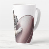 Französische Bulldogge i love Valentinstag  Milchtasse (Rechte Ecke)