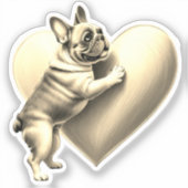 Französische Bulldogge I love you Aufkleber (Vorderseite)