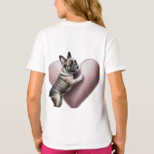 Französische Bulldogge I love you T-Shirt (Rückseite)