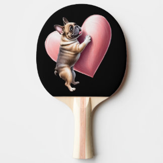 Französische Bulldogge I love you Tischtennis Schläger