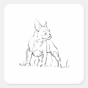 Französische Bulldogge Illustration - Hunde-Mama Quadratischer Aufkleber