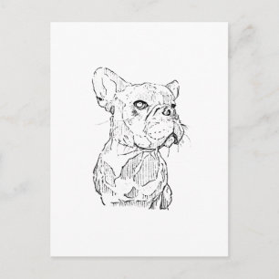 Französische Bulldogge Illustration, Personalisier Postkarte