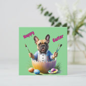 Französische Bulldogge im Ei Frohe Ostern (Stehend Vorderseite)