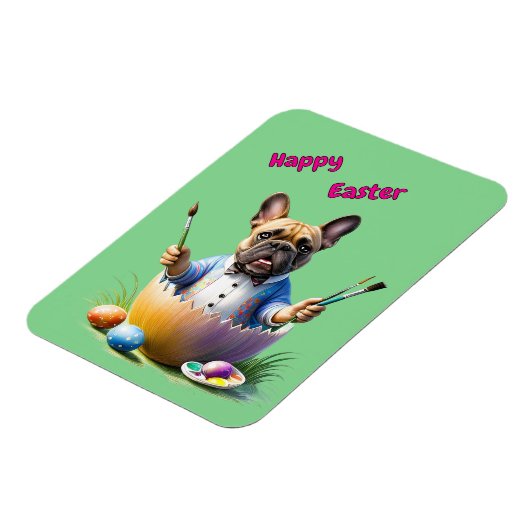 Französische Bulldogge im Ei Frohe Ostern Magnet (Linke Seite)