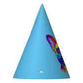 Französische Bulldogge im Farbgeburtstag Partyhütchen (Links)