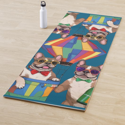 französische Bulldogge im Heißluftballon Yogamatte (Beispiel)