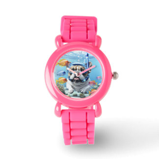 Französische Bulldogge im Meer Armbanduhr