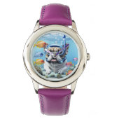 Französische Bulldogge im Meer Armbanduhr (Vorderseite)