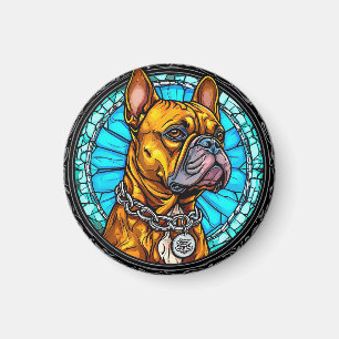 Französische Bulldogge im Ornament-Design Magnet