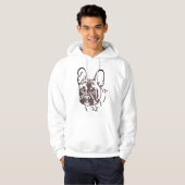 Französische Bulldogge im Stroh French Bulldog  Hoodie (Vorne ganz)