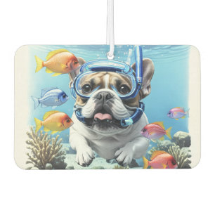 Französische Bulldogge im Urlaub French Bulldog Autolufterfrischer