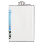 Französische Bulldogge im Urlaub French Bulldog Flachmann (Rückseite)