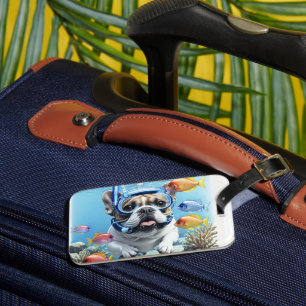 Französische Bulldogge im Urlaub French Bulldog Gepäckanhänger