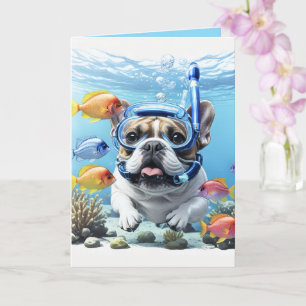 Französische Bulldogge im Urlaub French Bulldog Karte