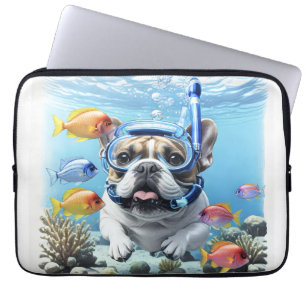 Französische Bulldogge im Urlaub French Bulldog Laptopschutzhülle