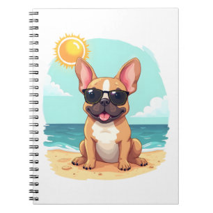 Französische Bulldogge im Urlaub Notizblock