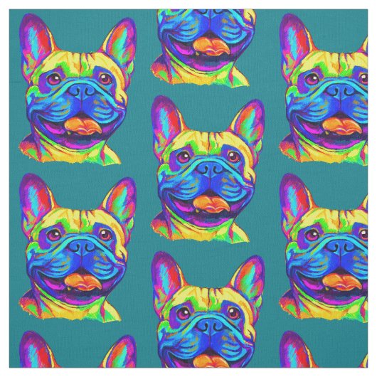 Französische Bulldogge in den Farben Stoff (Muster)