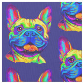 Französische Bulldogge in den Farben Stoff (Nahaufnahme)