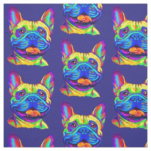 Französische Bulldogge in den Farben Stoff (Muster)