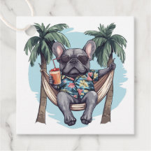 Französische Bulldogge in hawaiianischem Oberteil