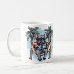 Französische Bulldogge in hawaiianischem Oberteil Kaffeetasse