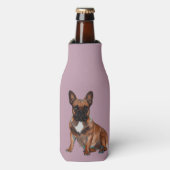 Französische Bulldogge in Neon Flaschenkühler (Flaschenvorderseite)