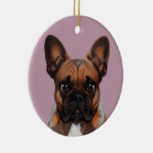 Französische Bulldogge in Neon Keramik Ornament (Rechts)