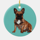 Französische Bulldogge in Neon Keramik Ornament (Hinten)