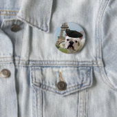 Französische Bulldogge in Paris-Knopf Button (Beispiel)