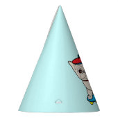 Französische Bulldogge in Skateboard-alles Gute Partyhütchen (Links)