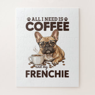Französische Bulldogge Kaffee Frenchie Hund Puzzle